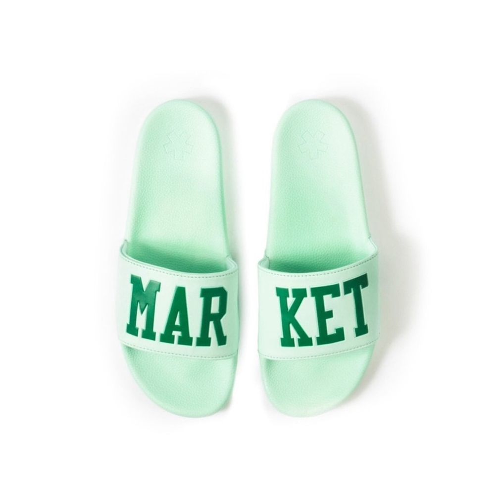 MARKET Standard Pool Lounge Casual Slide in Sage Mint Green Logo Men's Size 11